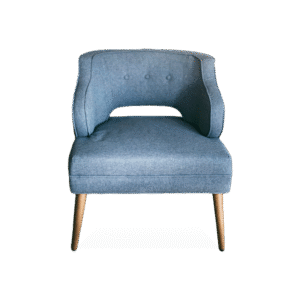 single blue fabric chair